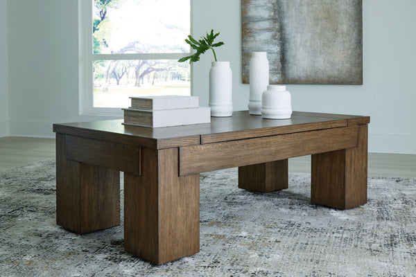 Rosswain - Mesa de centro elevable - Marrón cálido