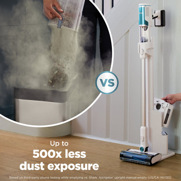 Shark - Clean & Empty, Cordless Stick Vacuum with 1.3L Auto-Empty System, HEPA, Up tp 40 Min Runtime - White