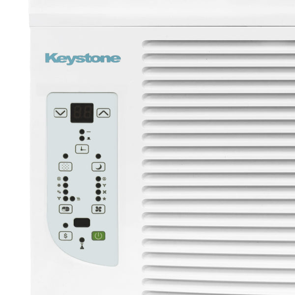 Keystone - 12,000/11,600 BTU 230V Window Air Conditioner with 11,000 BTU Supplemental Heat Function - White