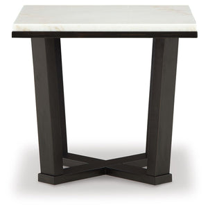 Fostead - Mesa auxiliar cuadrada - Blanco / Espresso
