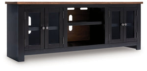 Wildenauer - Mueble de TV extragrande con opción de chimenea - Marrón / Negro