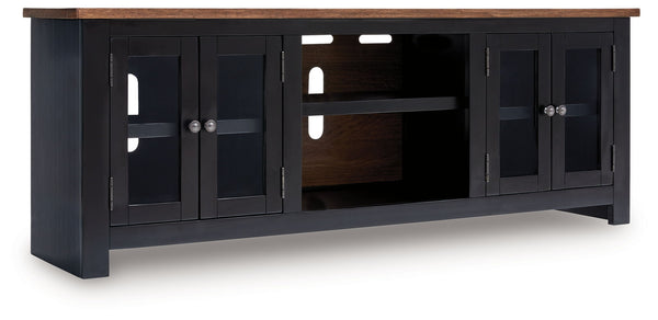 Wildenauer - Mueble de TV extragrande con opción de chimenea - Marrón / Negro