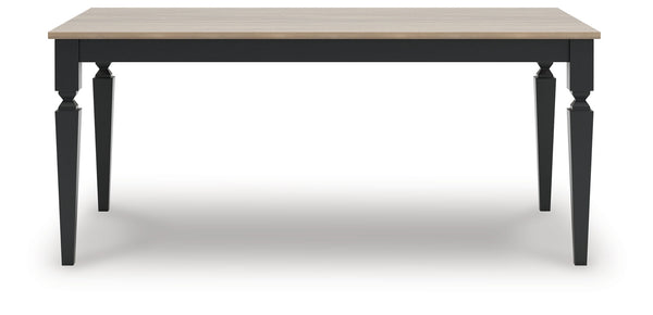Brenkerton - Mesa de comedor rectangular - Marrón grisáceo / Negro