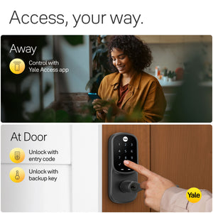 Yale - Assure Lock - Smart Lock Wi-Fi Lever with Touchscreen Keypad | Key Access - Black Suede