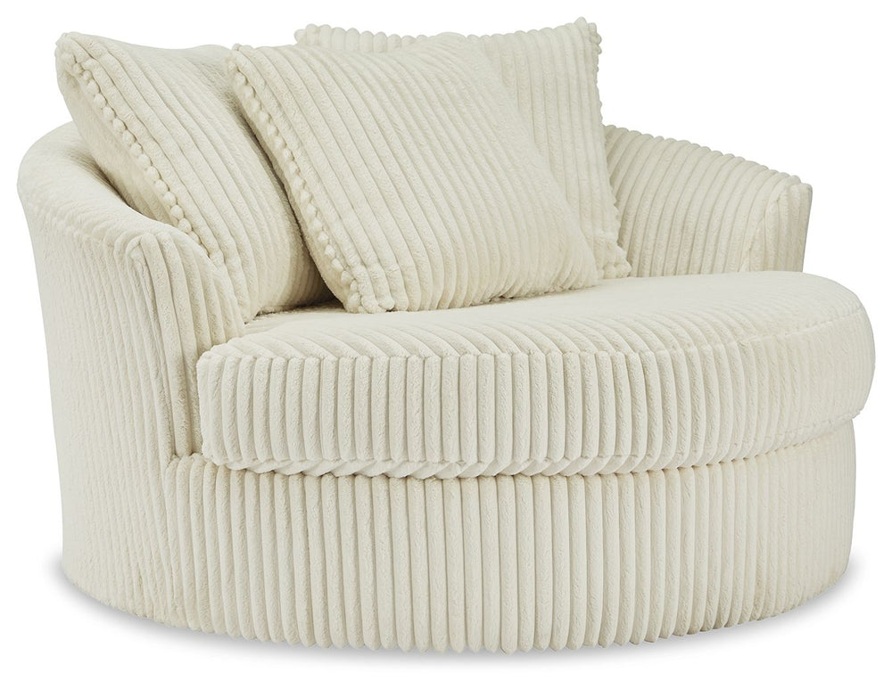 Lindyn - Oversized Swivel Accent Chair #beige