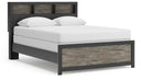 Broachmyn - Lighted Bookcase Panel Bed #queen