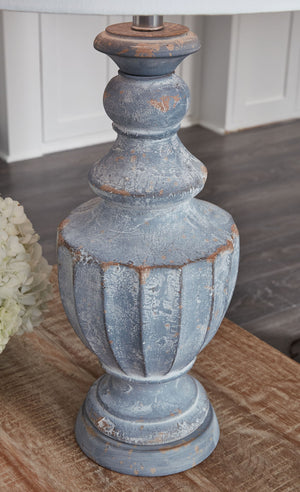 Cylerick - Lámpara de mesa de terracota - Azul antiguo