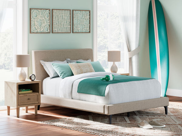 Cielden - Upholstered Bed With Roll Slats #full