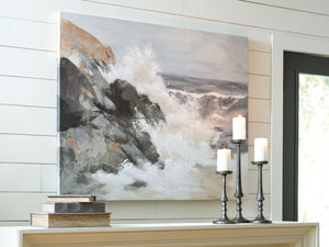 Worthner - Arte de pared - Marrón claro / Gris / Blanco