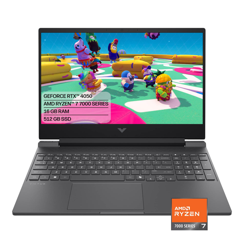 HP - Victus 15.6" 144Hz Full HD Gaming Laptop - AMD Ryzen 7 7445HS 2023 - 16GB Memory - NVIDIA GeForce RTX 4050 - 512GB SSD - Mica Silver