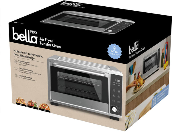 bella PRO - 6-Slice Air Fryer Toaster Oven (0.88 Cu. Ft.) - Stainless Steel