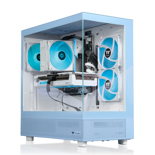 Thermaltake - LCGS View i1458H-270 Gaming Desktop Intel Core i5-14400F 2025 - 16GB DDR5 Intel Arc B580, 1TB NVMe M.2 - Light Blue