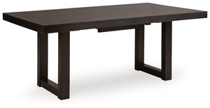 Neymorton - Mesa de comedor rectangular con extensión tipo mariposa - Marrón grisáceo oscuro