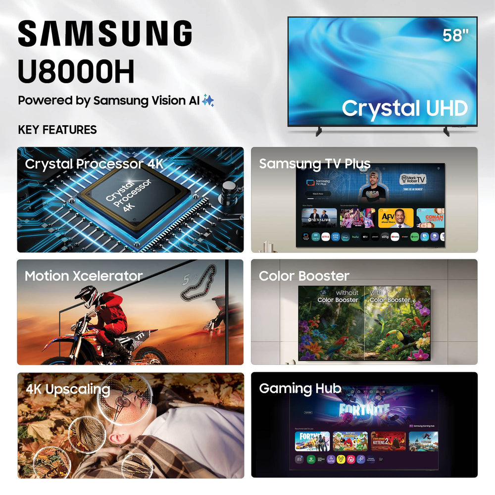 Samsung - 58” Class U8000H Series Crystal UHD 4K Smart Tizen TV (2026)
