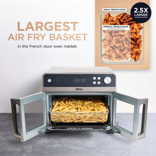Ninja - French Door Premier Air Fryer, Convection Oven, Toaster - Stainless Steel