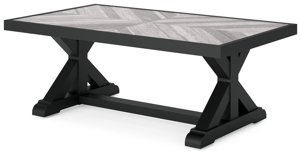 Beachcroft - Rectangular Cocktail Table - Black / Light Gray