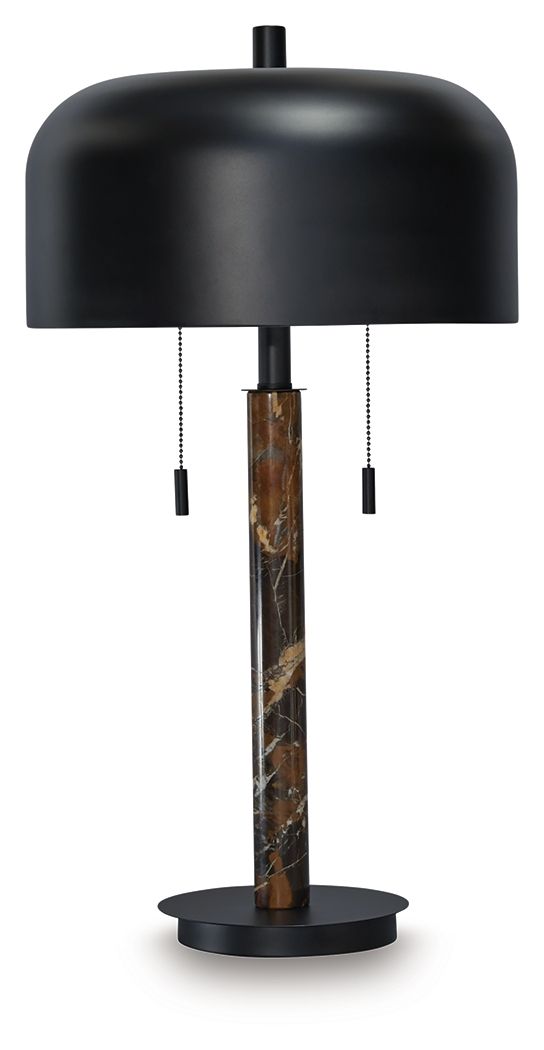 Alanbert - Lámpara de mesa de metal - Marrón / Negro