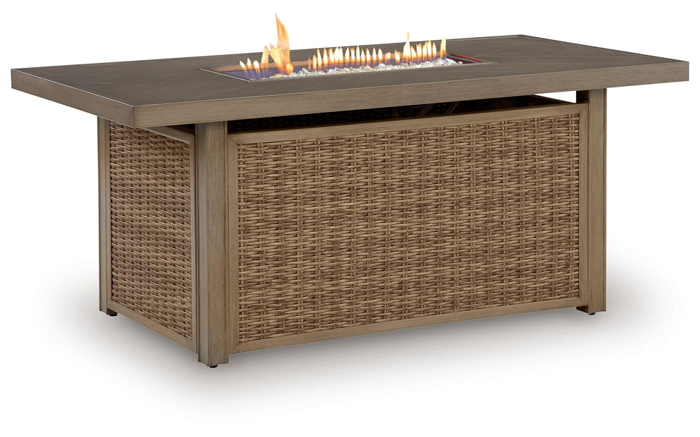 Laguna Heights - Rectangular Fire Pit Table - Beige
