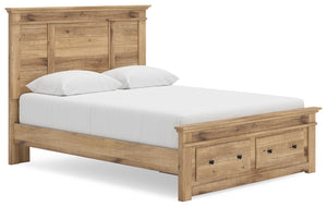 Makidern - Panel Storage Bed #lightbrown #queen #storagefootboard