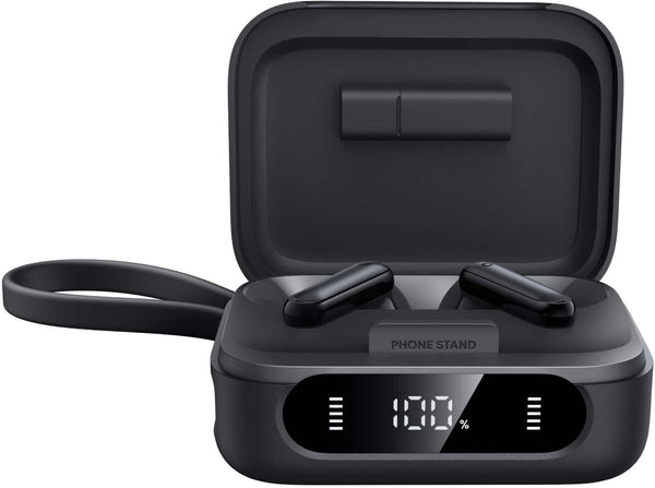 Soundcore - by Anker P41i Bluetooth Wireless In Ear Earbuds with Portable USB-C 3,000mAh Phone Charger (With Lightning Adapter) - Black