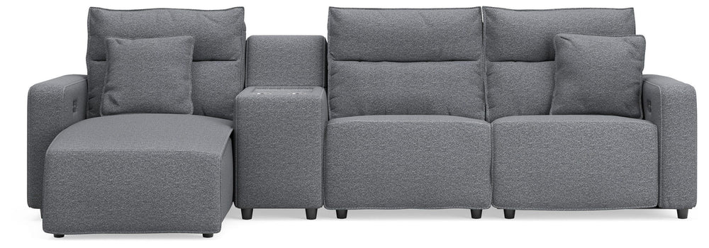 Modmax II - 4 Piece Reclining Sectional #darkgray #4pc.powerrecliningsectionalwithdoublechaise|4pc.powerrecliningsectionalwithdoublechaiseand2powerarmlessrecliners