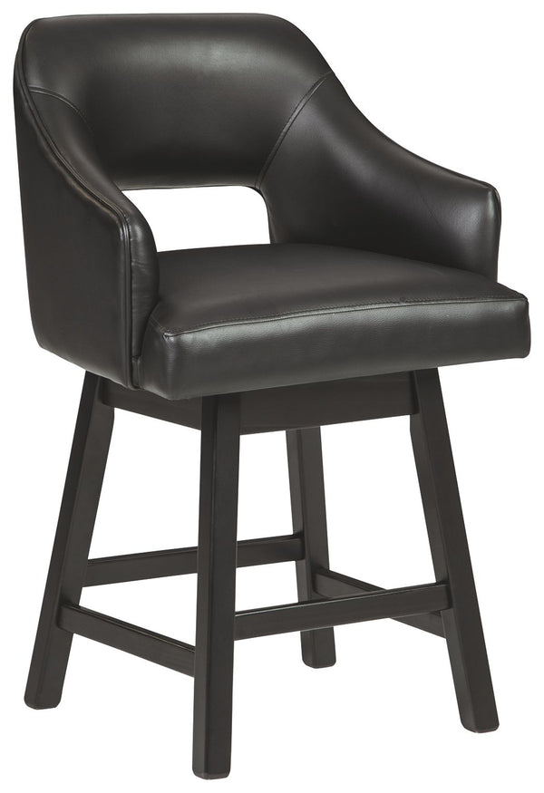 Tallenger - Upholstered Swivel Barstool (Set of 2) #black #24''wx23''dx38''h