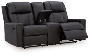 Mackmenville - Double Reclining Loveseat With Console #black
