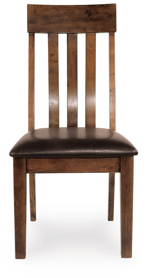 Ralene - Silla lateral tapizada de comedor (juego de 2) - Marrón medio