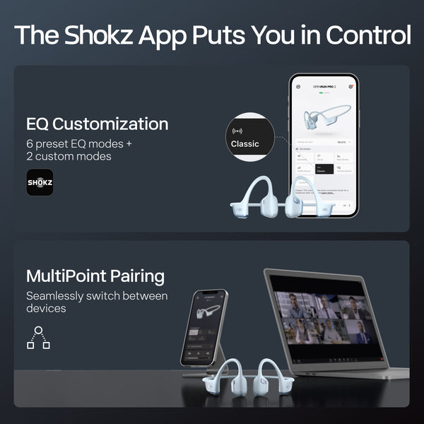 Shokz - OpenRun Pro 2 Mini Wireless Bone Conduction Open-Ear Bluetooth Sports Headphones - Sky Blue