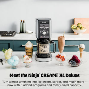 Ninja - CREAMi Deluxe 11-in-1 Ice Cream and Frozen Treat Maker, XL 24oz pints, Sorbet, Gelato, Milkshakes, Frozen Yogurt - Silver