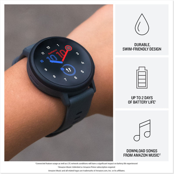 Garmin - Bounce 2 GPS Kids Smartwatch 43mm Fiber-reinforced polymer - Turquoise - (2025)
