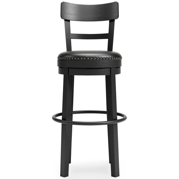 Valebeck - Tall Upholstered Swivel Barstool #black