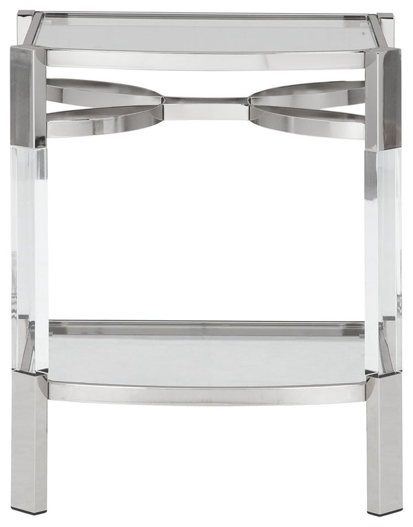 Chaseton - Accent Table - Clear / Silver Finish