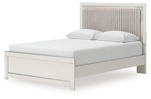 Zuraleus - Upholstered Panel Platform Bed With Roll Slats #white #queen