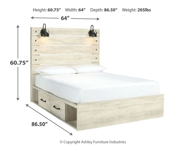 Cambeck - Panel Bed #queen #sidestorage