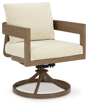 Serene Bay - Silla giratoria con cojín (juego de 2) - Marrón oscuro / Blanco