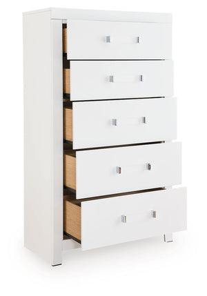 Maeling - Five Drawer Chest #white