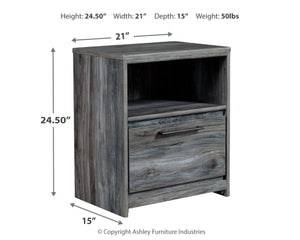 Baystorm - One Drawer Night Stand - Gray