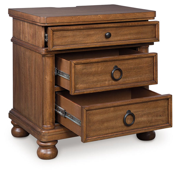 Rowlenstown - Three Drawer Night Stand #lightbrown