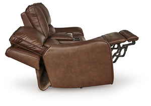 DeepWakes - Power Reclining Loveseat / Console / Adjustable Headrest #darkbrown
