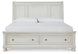 Robbinsdale - Sleigh Bed #queen|king #2storagedrawers