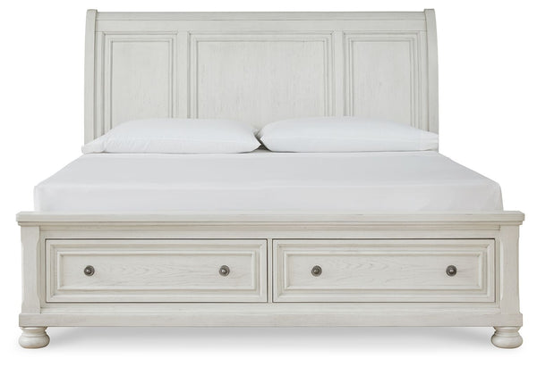 Robbinsdale - Sleigh Bed #queen|king #2storagedrawers
