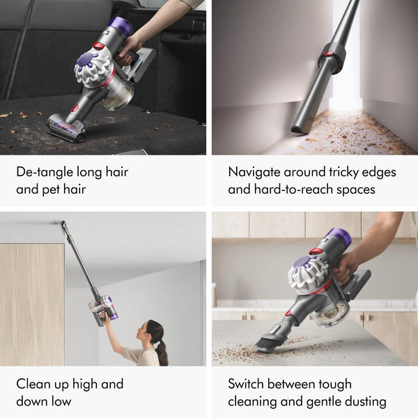Dyson - V8 Cordless Vacuum with 6 accessories - Silver/Nickel