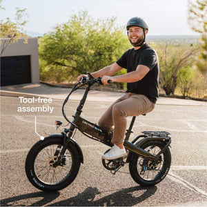 Lectric eBikes - XP4 Step-Over Foldable eBike (Max 50mi/28mph) + LevelUp Rack - Tempest Grey