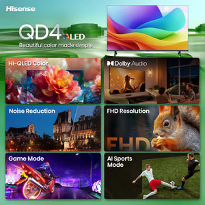Hisense - 40" Class QD4 Hi-QLED Series Full HD 1080P Smart Roku TV (2026)