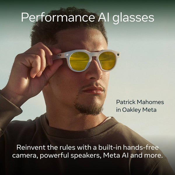 Oakley Meta - HSTN glasses - with Meta AI, Audio, Photo, Video Compatibility - Clear to Amethyst Transitions Lenses - Black
