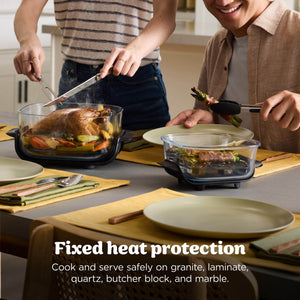 Ninja - Crispi 4-in-1 Portable Glass Air Fryer Cooking System with 2 Glass Containers, Crisper Plates & Storage Lids - Sage Green