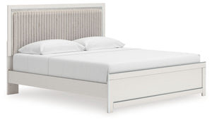 Zuraleus - Upholstered Panel Platform Bed With Roll Slats #white #king