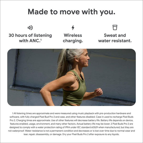 Google - Pixel Buds Pro 2 - Wireless Earbuds with Active Noise Cancellation – Bluetooth Headphones - Peony