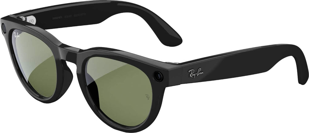 Ray-Ban Meta - Headliner (Gen 2) glasses with Meta AI, Audio, Photo, Video Compatibility - Green lenses - Shiny Black